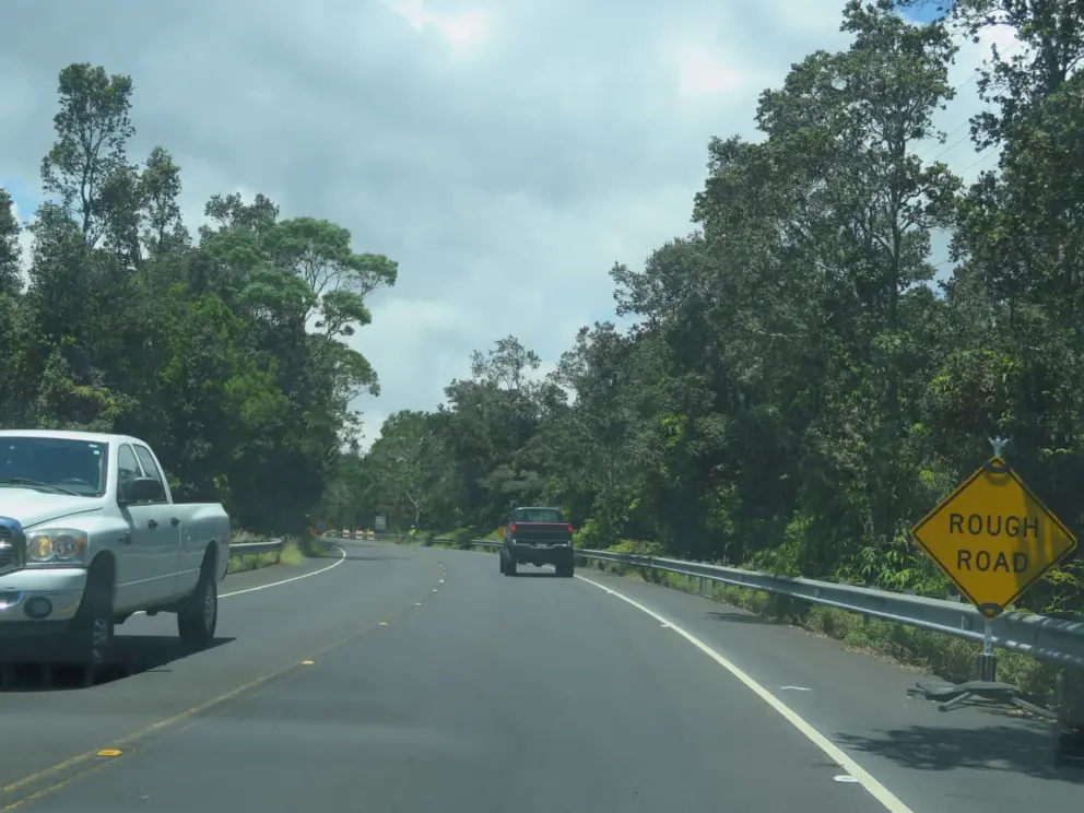 Rough road near the volcano.