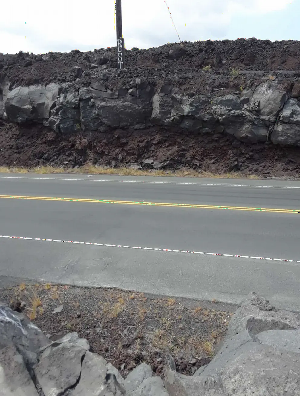 Lava rock along the road!
