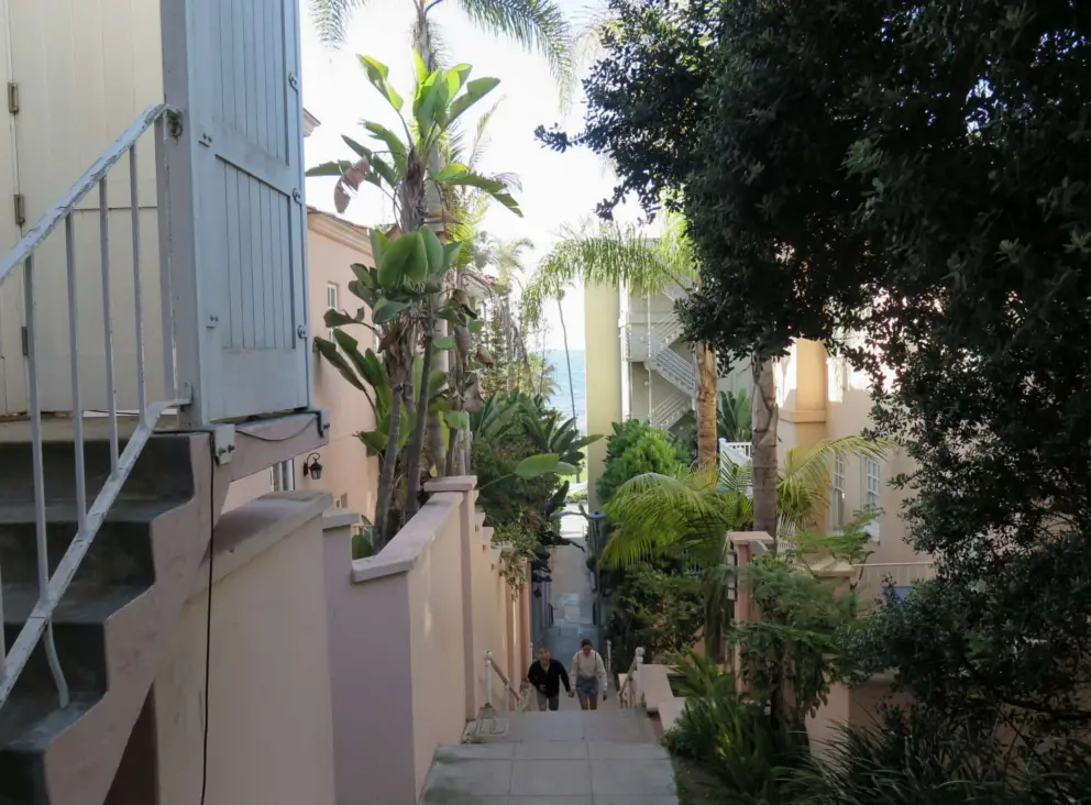 Secret stairs leading down to the ocean from the village. 