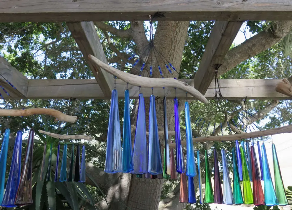 Amazing glass chimes that catch the light!