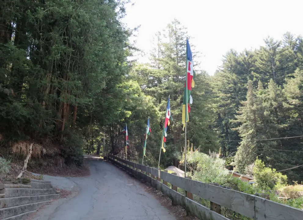 The road you walk to get to the second level. 