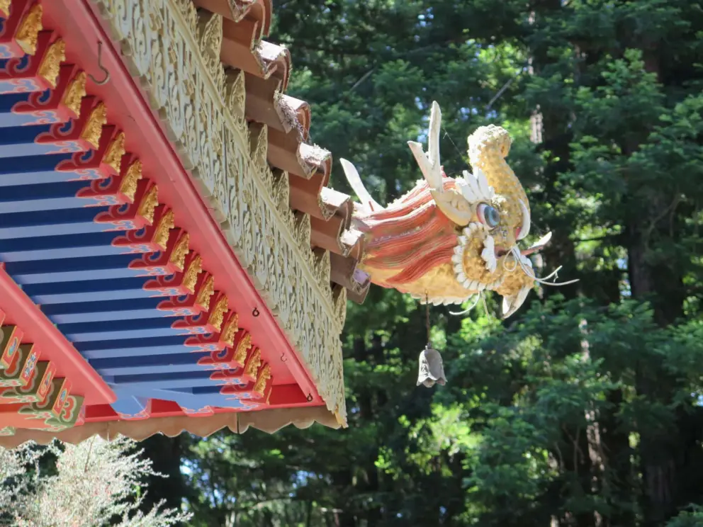 Dragon on the corner of the Wish Fulfillment Temple's roof. 