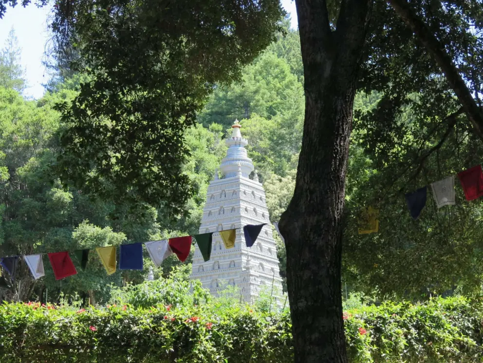 Stupa, which contains relics, near the Wish Fulfilling Temple. 