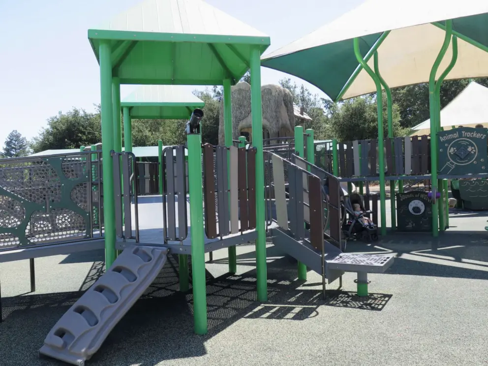 Ramps on the treehouse play structure. 