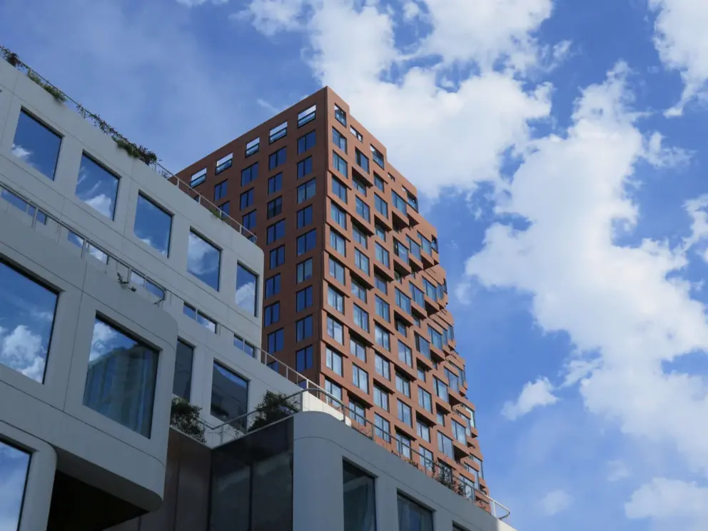 Zigzag building, as seen from seating outside Arsicault Bakery.