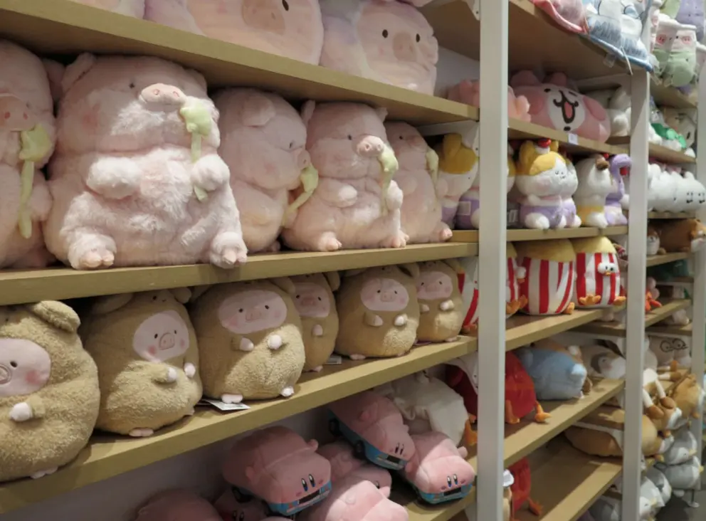 Stuffies in Miniso Asian good store. 