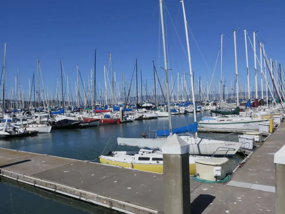 South Beach Harbor, along Embarcadero. 