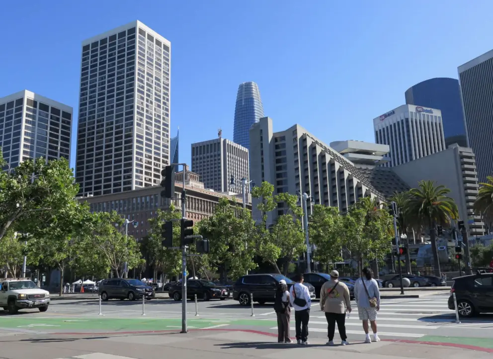 The skyline of San Francisco, from Embarcadero.