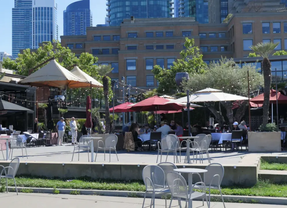 Waterbar Restaurant at Rincon Park, along Embarcadero. 
