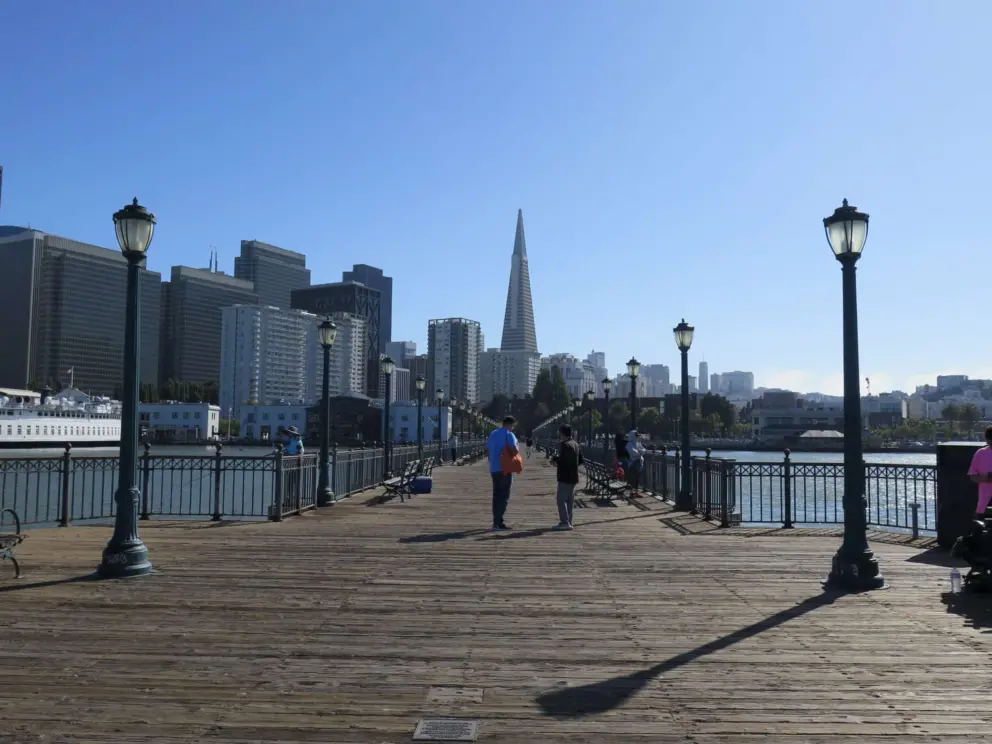 Pier 7, a wooden pier that is wonderful to stroll along. 