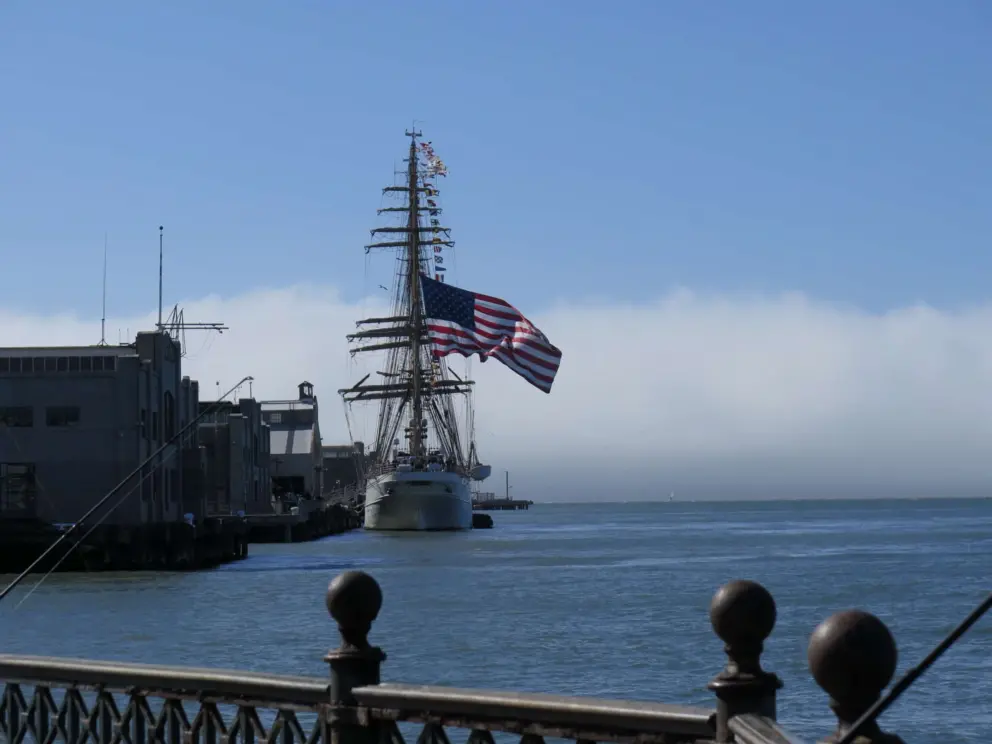 Sailing ship, as seen from Pier 7. 
