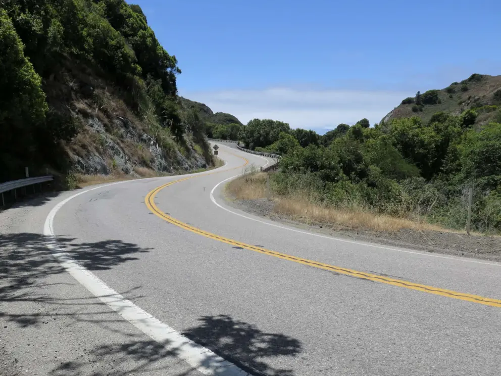 The winding road is beautiful. 
