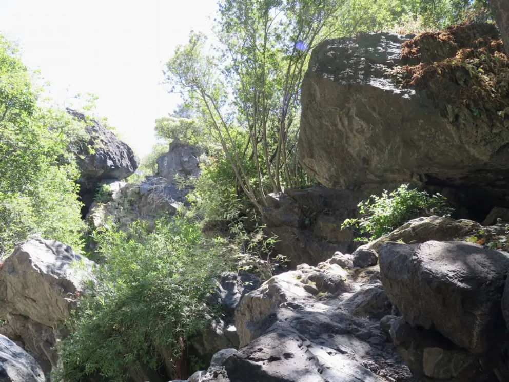 Boulders to climb over. 