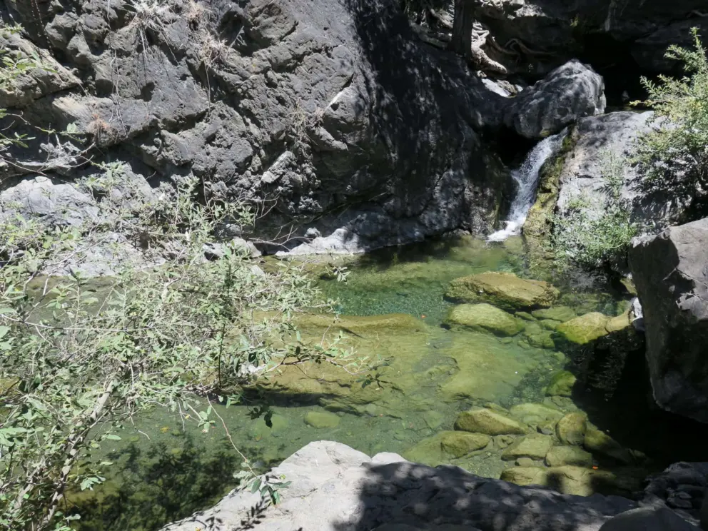 The smaller waterfall at Salmon Creek Falls. 