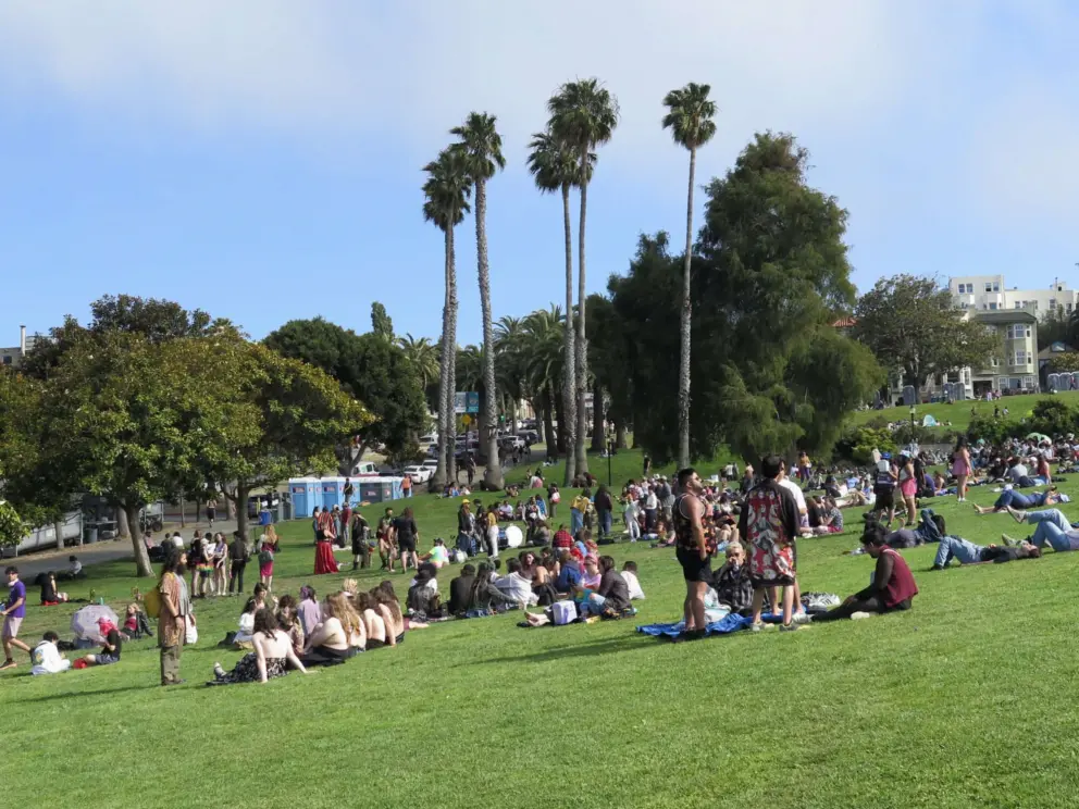 Sunny June day at Mission Dolores Park. 