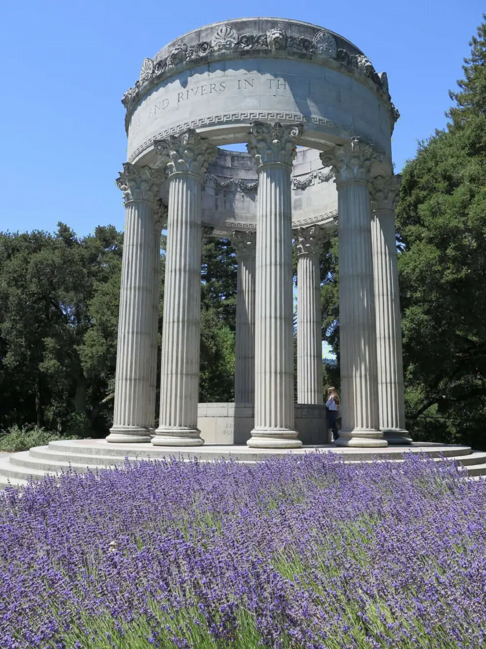 Lavender, temple, and blue sky!