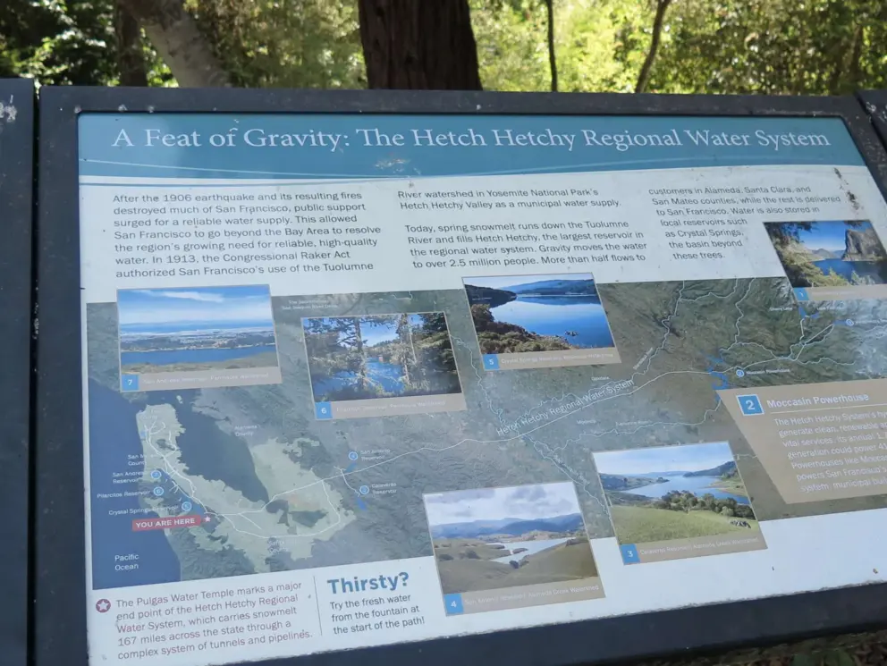 Hetch Hetchy Aqueduct information on a plaque. 