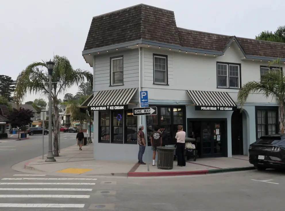 Ice cream shop on the corner. 