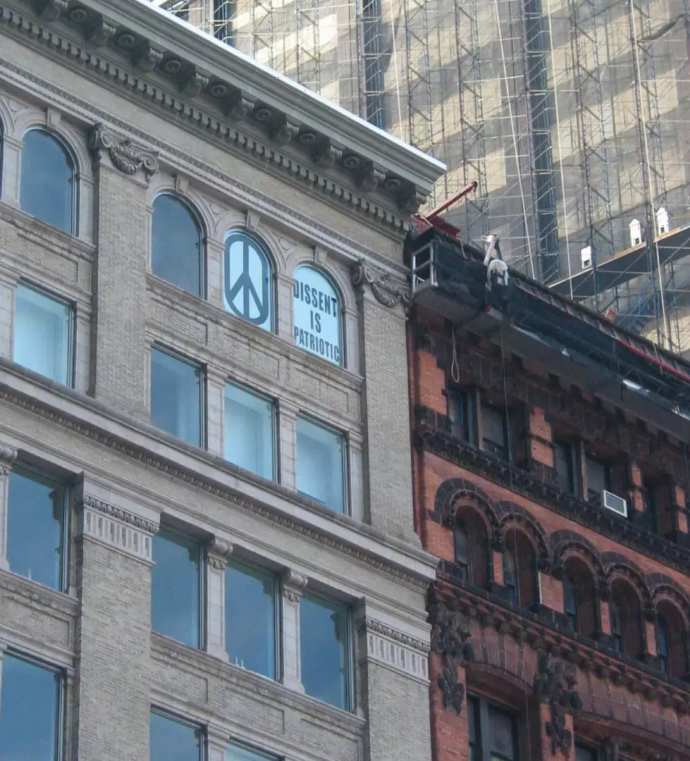 Buildings above Ground Zero in Dec 2005.