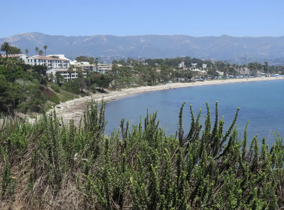 Looking down at Leadbetter Beach.