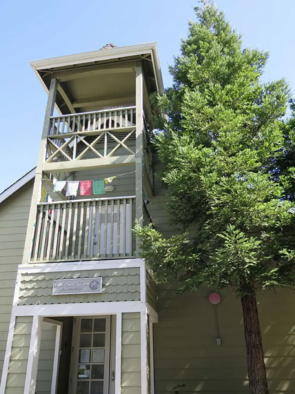White Heron Sangha Hall, where Buddhist meditation meetings happen at Avila Village. 
