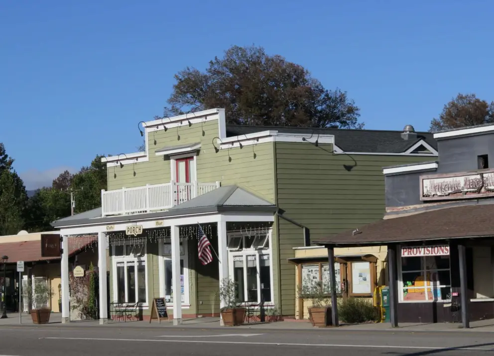 Storefronts on main street, El Camino Real.