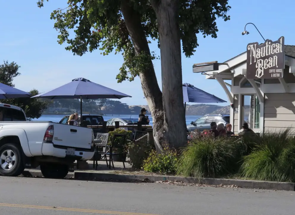 Blue estuary views at Nautical Bean on 2nd Street. 