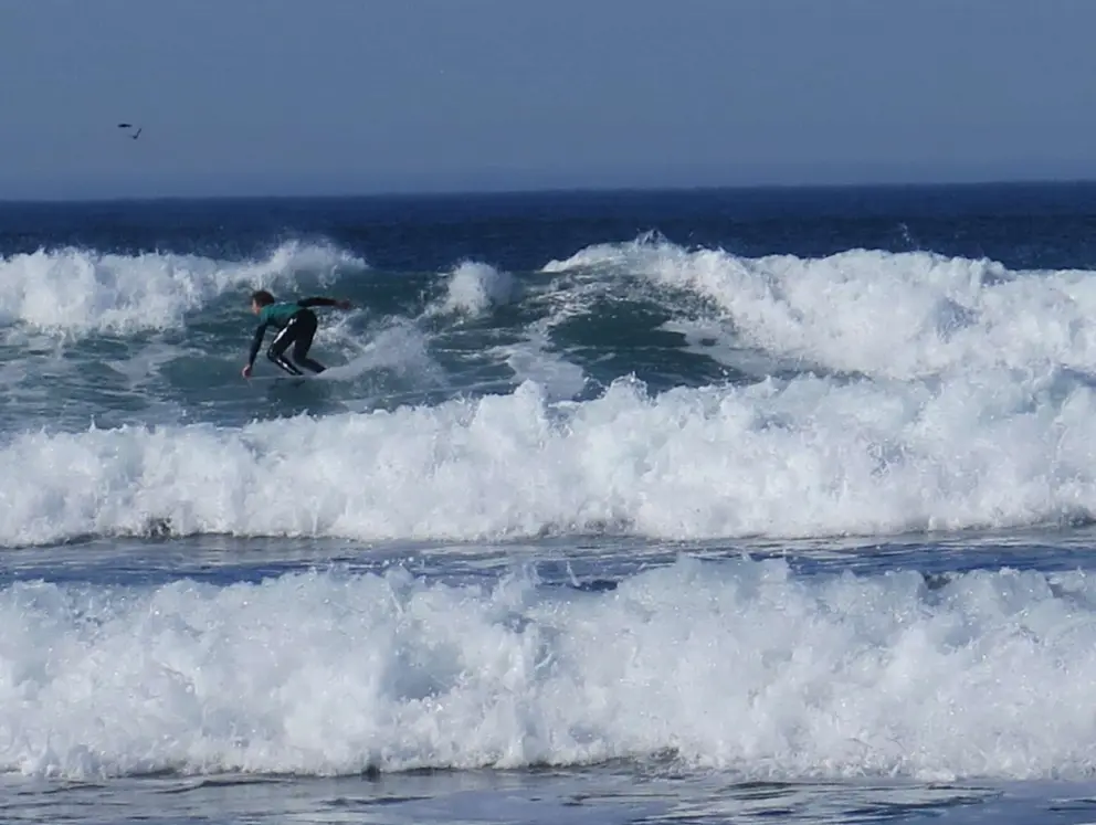 Surfer at the December SLO CAL Surf Contest.