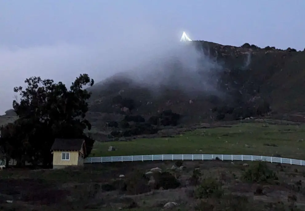Cerro San Luis hike in the evening in December. See the Christmas tree!
