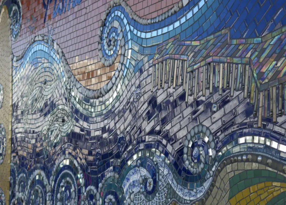 Mosaic tile artwork. 