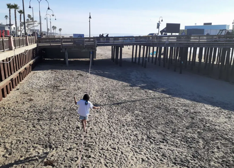 Slacklining at the pier!