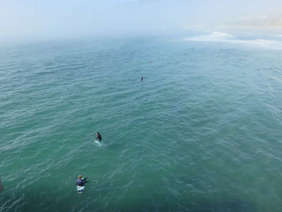 Clear, sunny water, and then fog that came rushing in! An exhilarating experience!