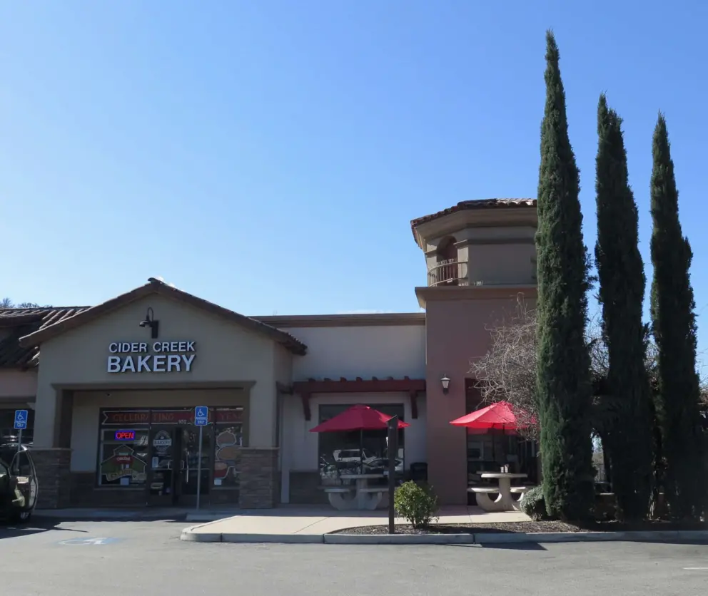 Cider Creek Bakery, in a neighborhood shopping center. 