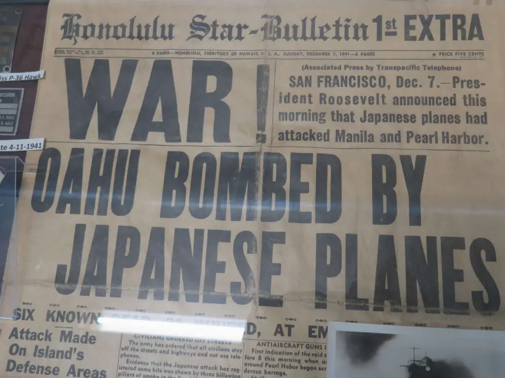 Honolulu Star-Bulletin front page on December 7, 1941. 