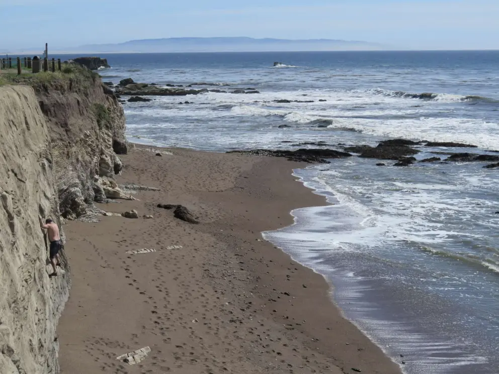 Silvery shoreline, as seen from the cliffs. 
