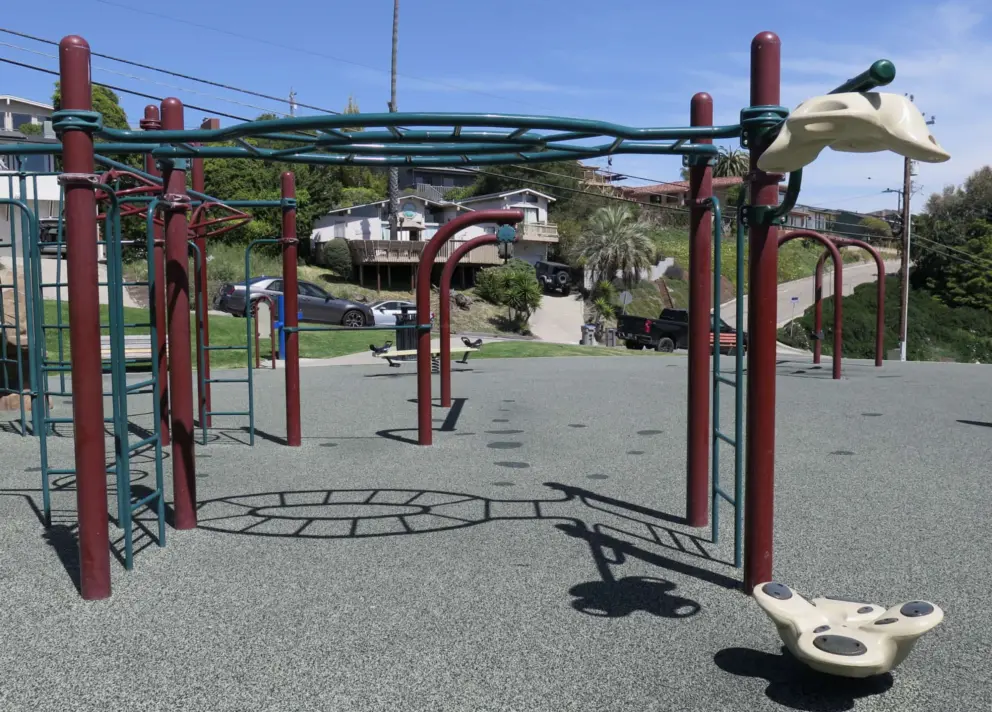 Spinner and circle monkey bars. 