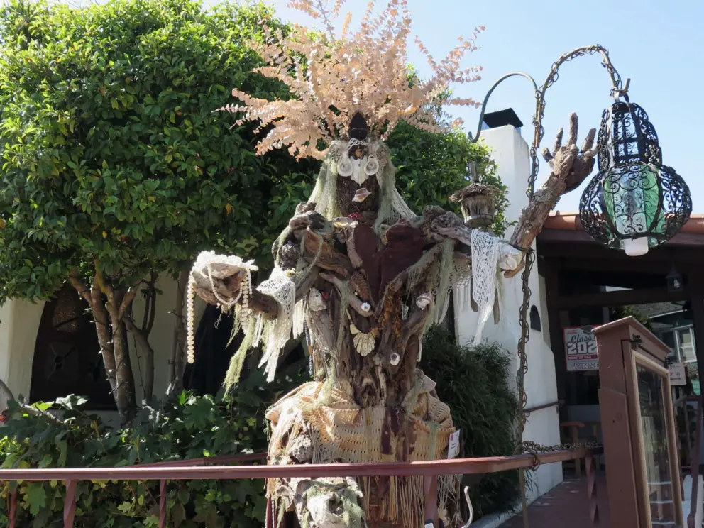 A scarecrow outside Robin's Restaurant. 