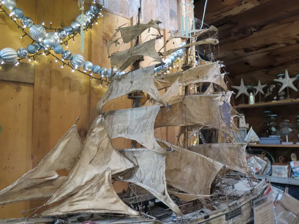 Ship decoration in the Christmas market. 