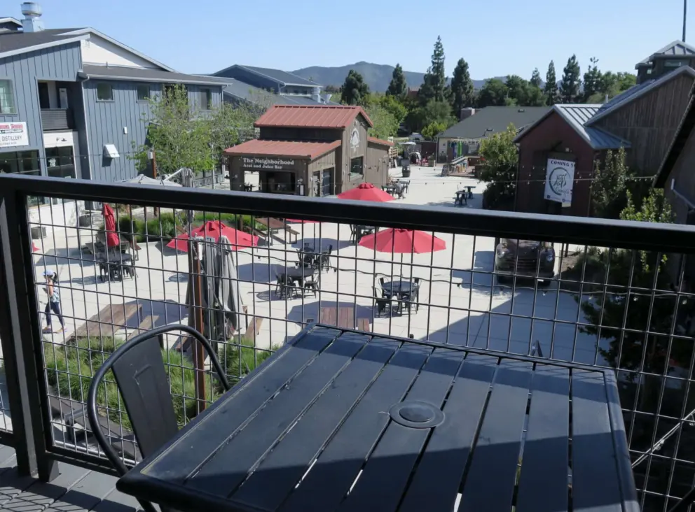 View from the upstairs balcony.