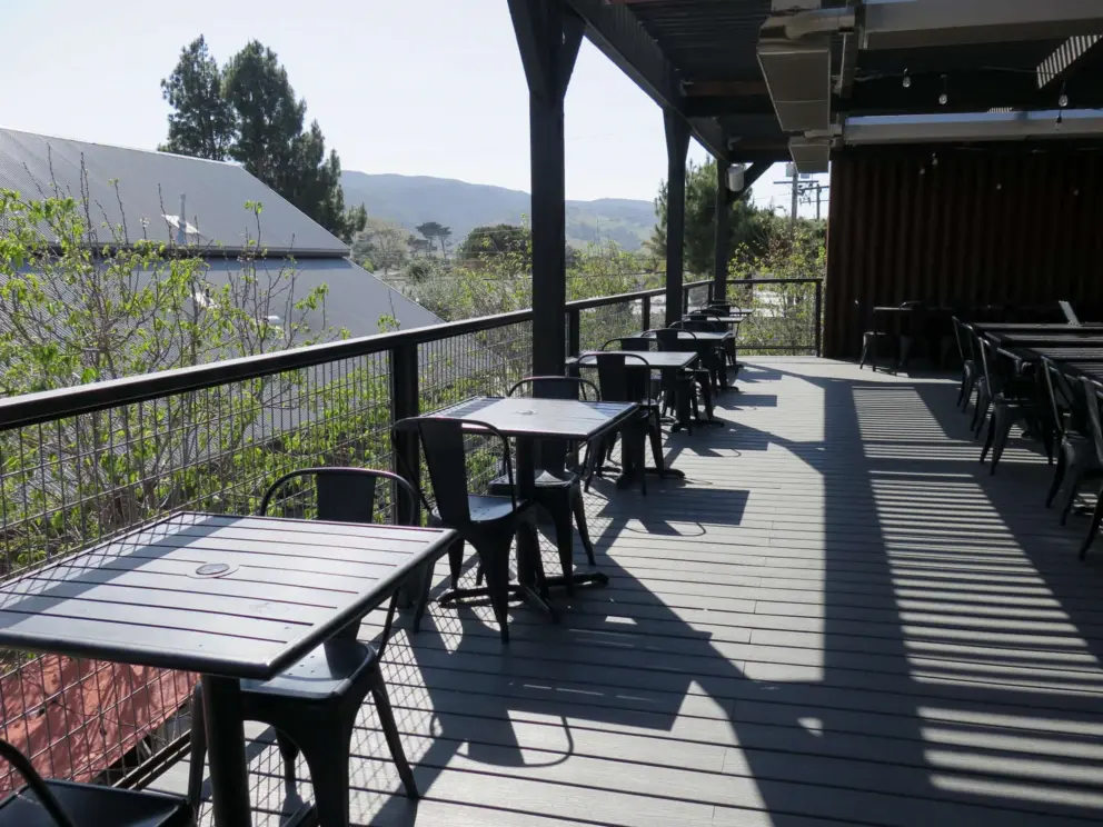 Seating at the balcony, not connected to any restaurant. 