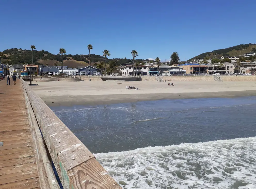 Front Street, as seen from the pier. 