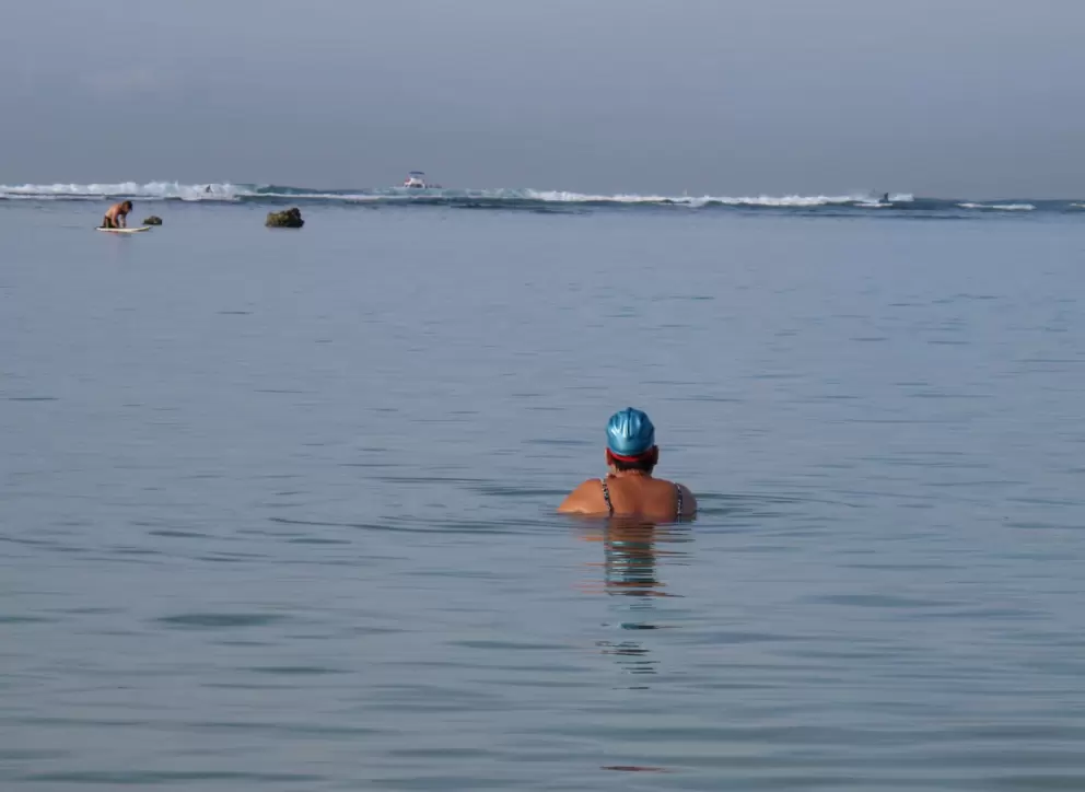 Ala Moana Beach is very popular with early morning lap swimmers.