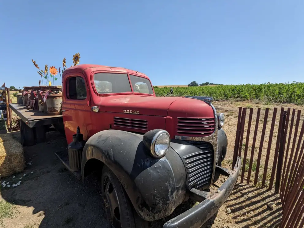 Tractor by the field.