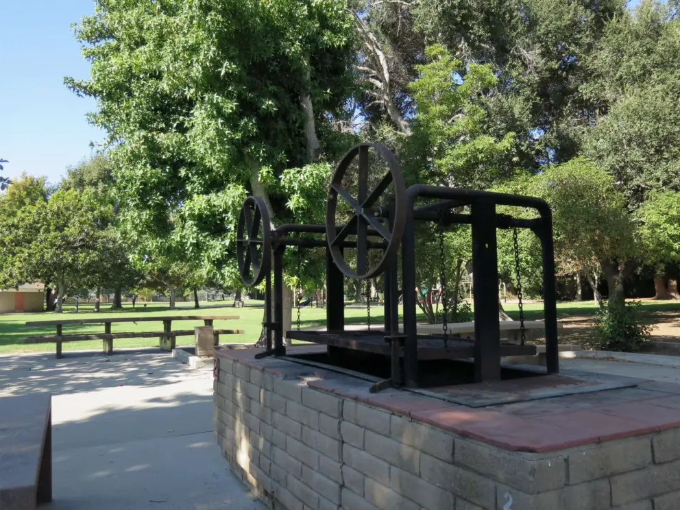 BBQ pit at the picnic table area. 