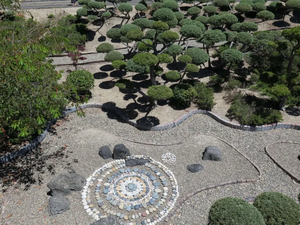 Rock garden at SLO Buddhist Temple. 