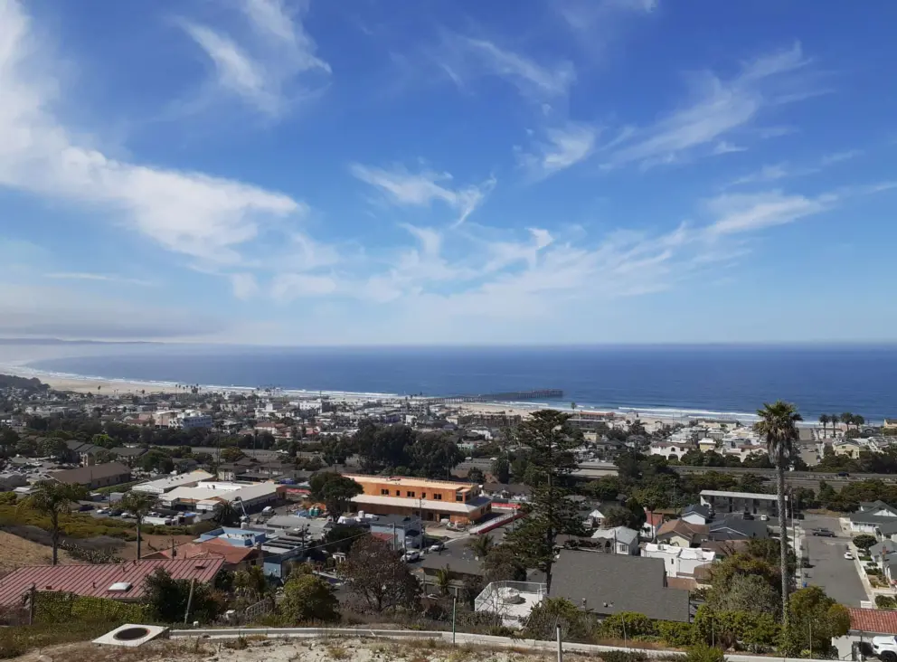 Views of the pier from the lookout rocks. 