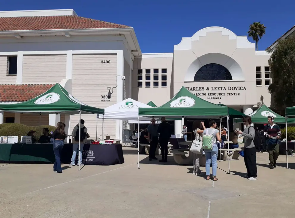 Open day with information stalls, by the library. 
