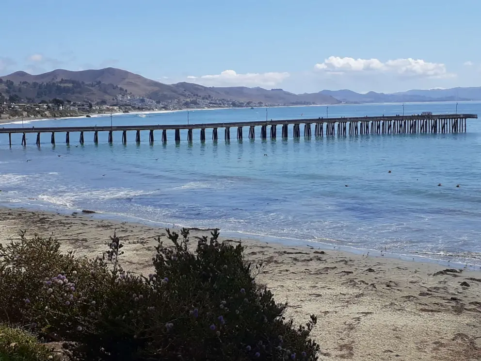 View of the pier from above, at Lucerne Street near Cayucos Beach Condos. 