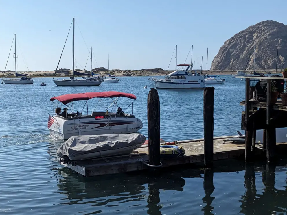 Renting an electric boat at the Embarcadero.