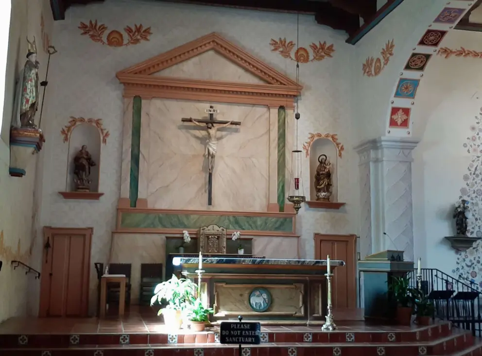 It's beautiful inside the mission.
